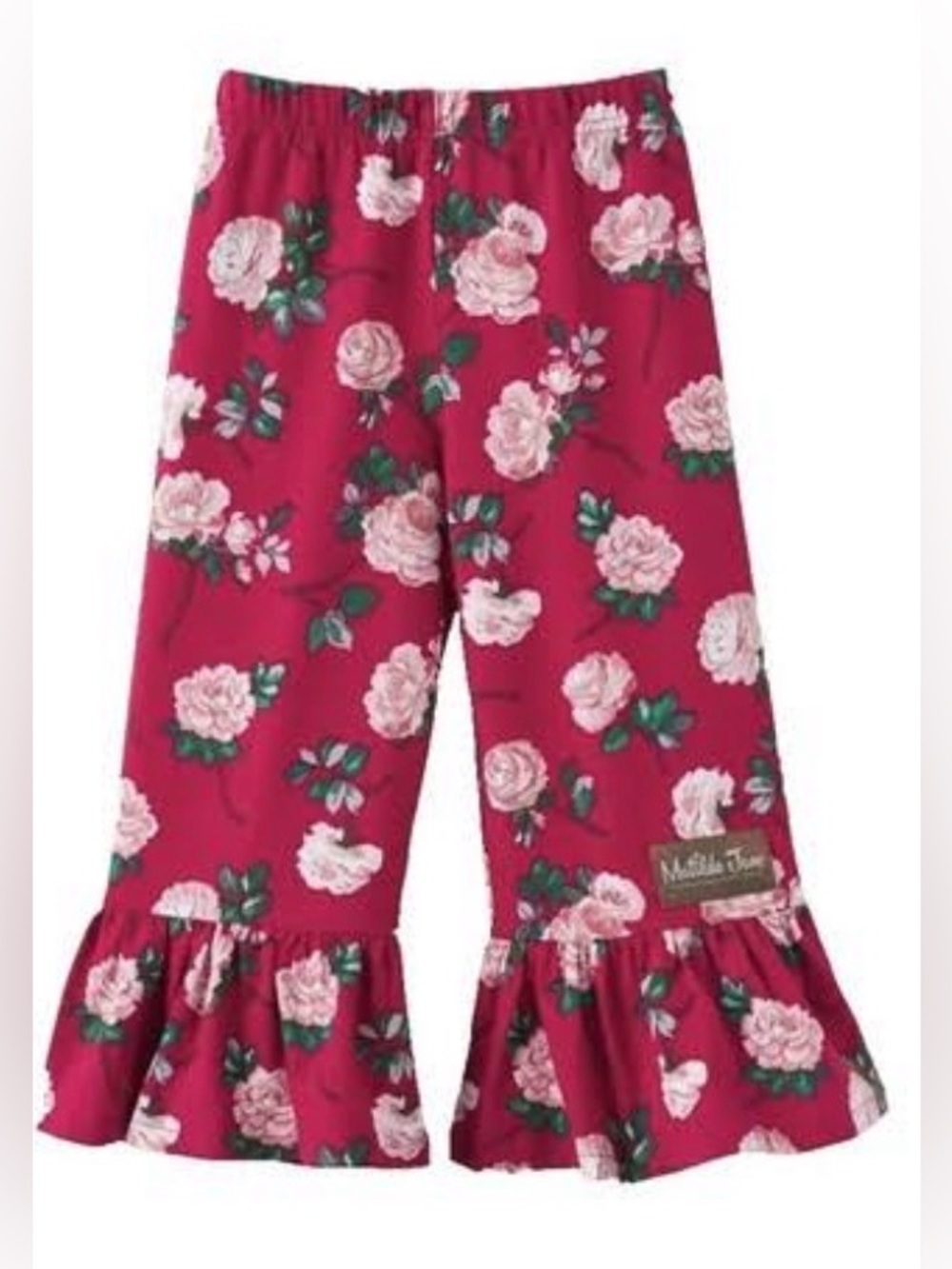 🖤MATILDA JANE GIRLS FREIDA RED FLORAL RUFFLE PANTS SIZE 14 (XXS-XS IN JRS)🖤